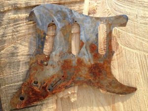 Rusted Strat pickguard