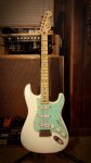 seafoam start guitar Seafoam Strat pickguard made from recycled steel