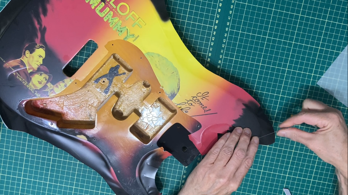 Hammet The Mummy guitar wrap. Recreation of of signature guitar. Knifeless install - Image 6