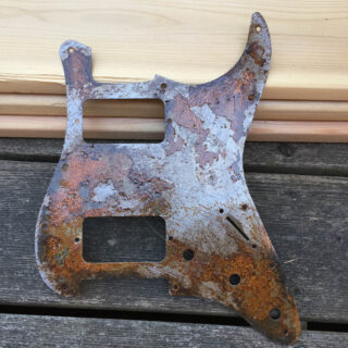 Heavy damage Strat steel pickguard, HSS many rusted patterns great Strat Upgrade. Ships Free