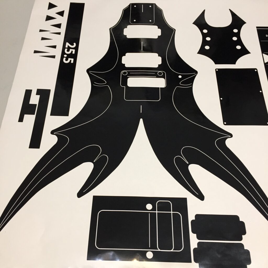 Draco guitar  Routing Template. Build your your own radical metal guitar. Ships Free