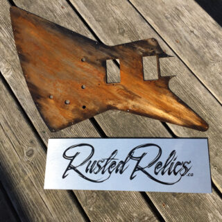 Explorer guitar body steel top . Rusted steel face for guitar building. James HET-STEEL #1. Ships free