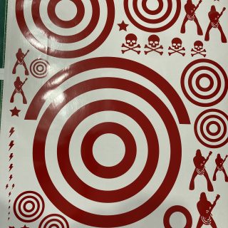set of gloss vinyl bullseye for guitar graphics