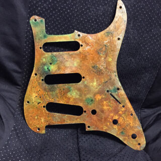 Heavy patina Strat steel pickguard, many rusted patterns for a Strat Upgrade