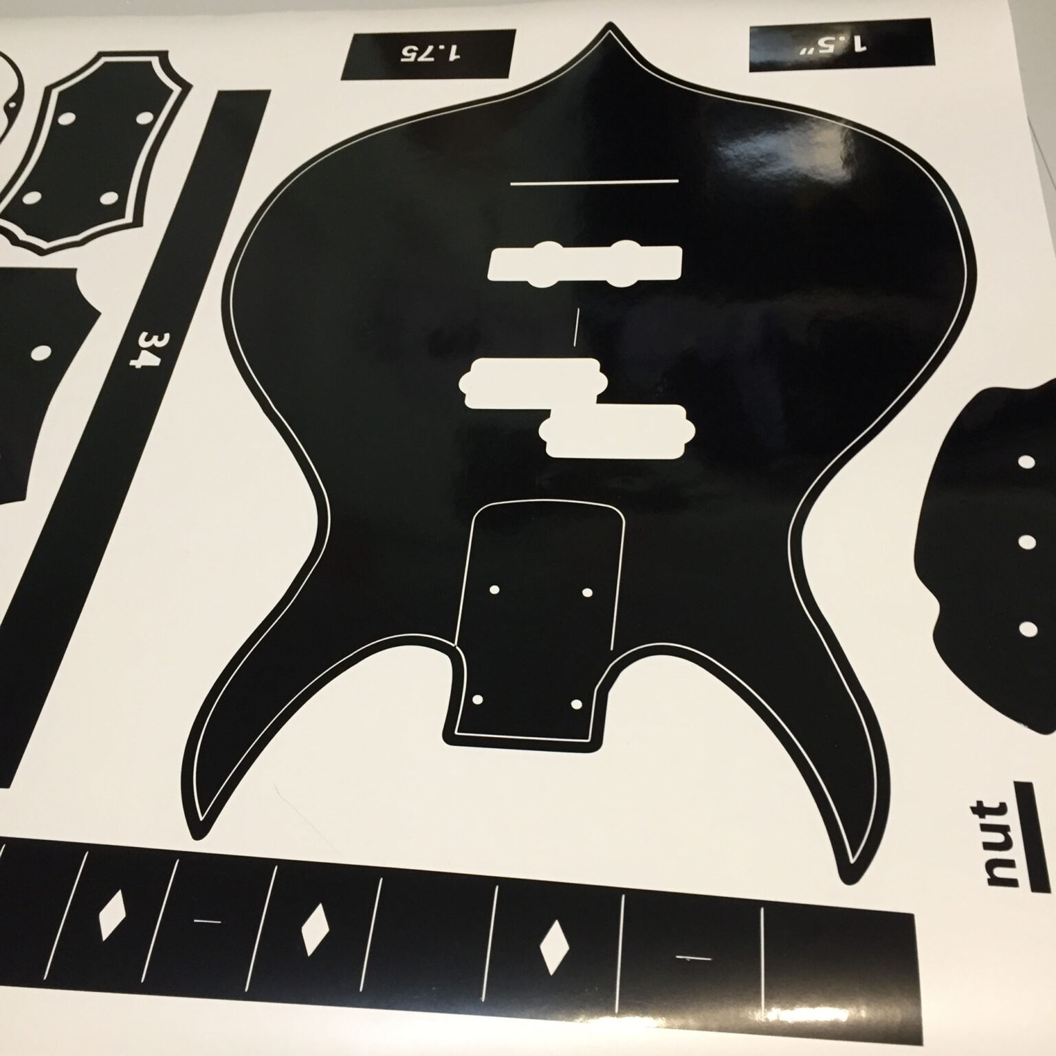 Punisher bass routing template for bass build replica. Complete body ...