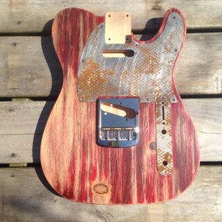 ZZ top Peeler guitar Tribute telecaster. 2 piece pine with rusted pickguard