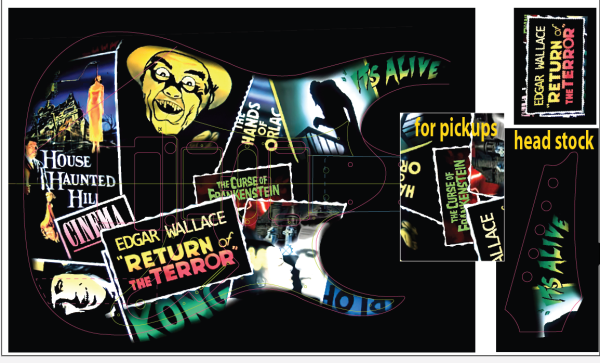 Ritchie Kotzen 90s  guitar wrap. Recreation of Ibanez horror graphic of signature guitar. - Image 6