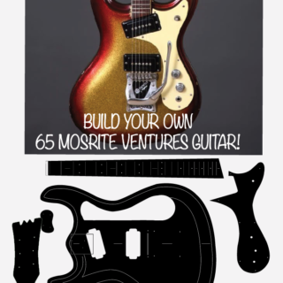 Mosrite ventures  Routing Template. 60s style offset body shape with neck and carve  plans. Ships free