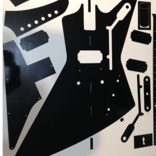 Explorer guitar Body Kit Vinyl  Routing Template. Neck and pickguard. Ships free (Copy)