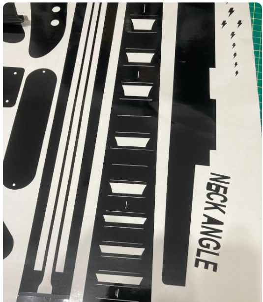 Explorer guitar Body Kit Vinyl Routing Template. Neck and pickguard. Ships free (Copy) - Image 8