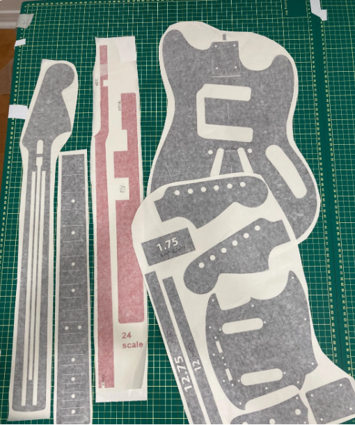 Mustang Guitar Vinyl Routing Template. Neck and pickguard plans included. Ships Free. - Image 2
