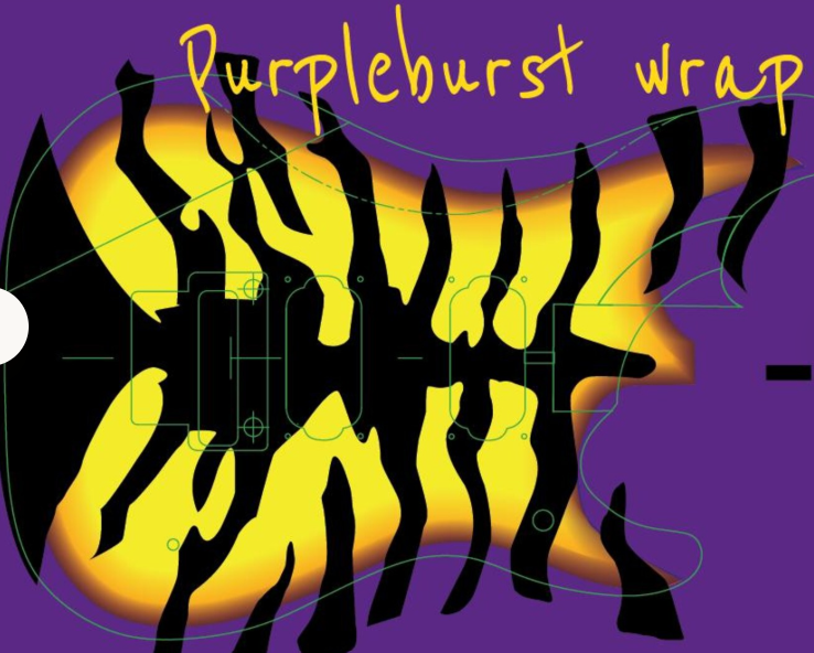 Purple Tiger burst esp style guitar wrap