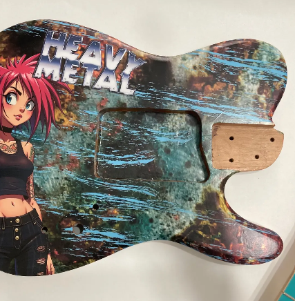 Heavy Metal Anime Girl guitar wrap