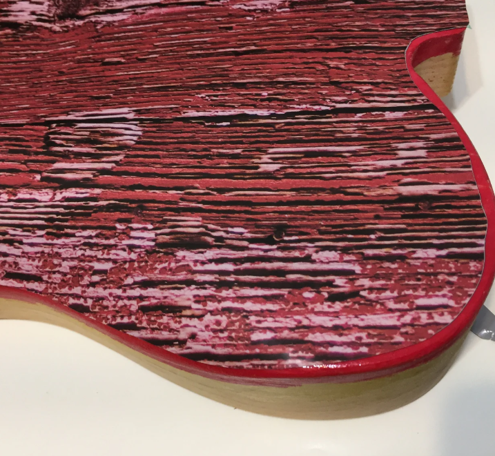 ZZ Top Telecaster Guitar Wrap, Aged Peeling Red Paint Vinyl sticker, Knifeless install - Image 5