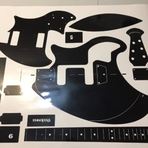 70s Ovation Breadwinner vinyl guitar routing template.Unique design blueprint for guitar making.Routing template cut from vinyl, Free Shipping