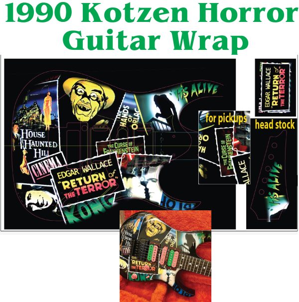 Ritchie Kotzen 90s  guitar wrap. Recreation of Ibanez horror graphic of signature guitar.