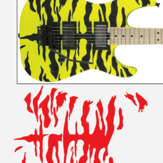 Satchel Tiger guitar sticker. Tiger graphic for Charvel satchel model guitar upgrade.Ships free
